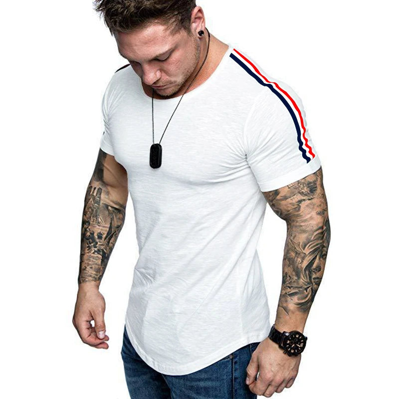 2022 Mens Vneck  T-shirt For Male T Shirt Fitness Tshirts 5XL Brand Clothing Men Streetwear