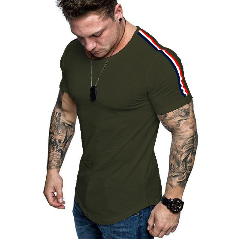 2022 Mens Vneck  T-shirt For Male T Shirt Fitness Tshirts 5XL Brand Clothing Men Streetwear