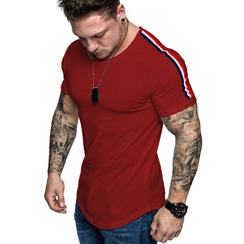 2022 Mens Vneck  T-shirt For Male T Shirt Fitness Tshirts 5XL Brand Clothing Men Streetwear