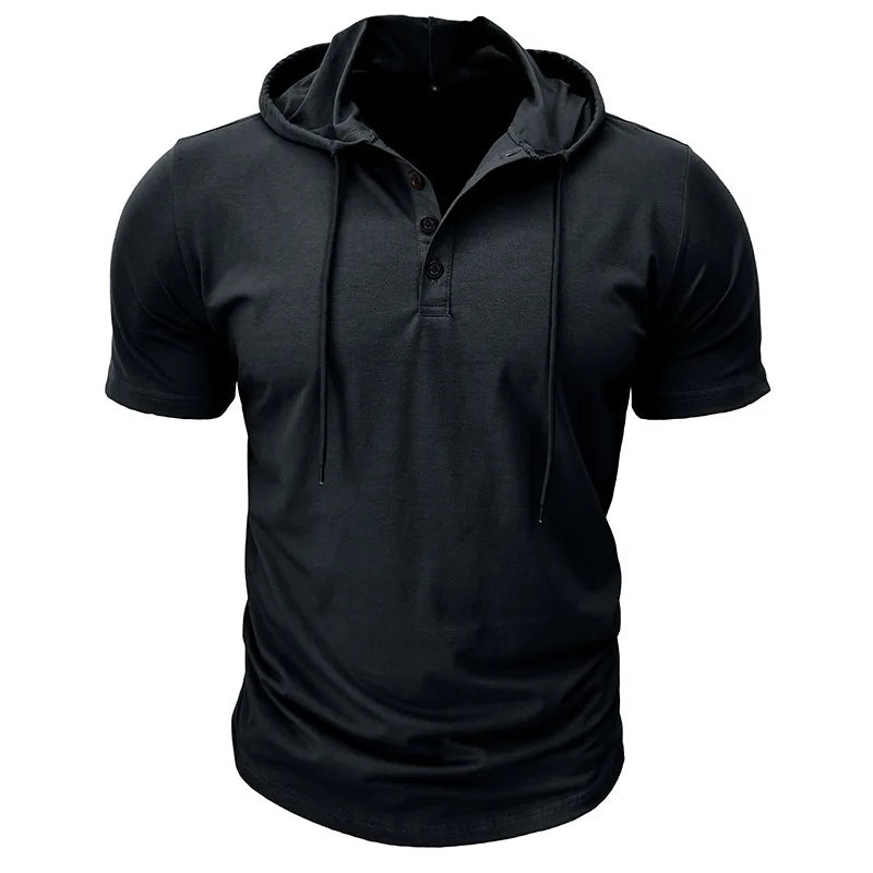 T Shirt Men Summer Casual Short Sleeve Hoodie Streetwear Top Tees Hooded Casual Hip Hop Men Fitness t-shirts camisas hombre