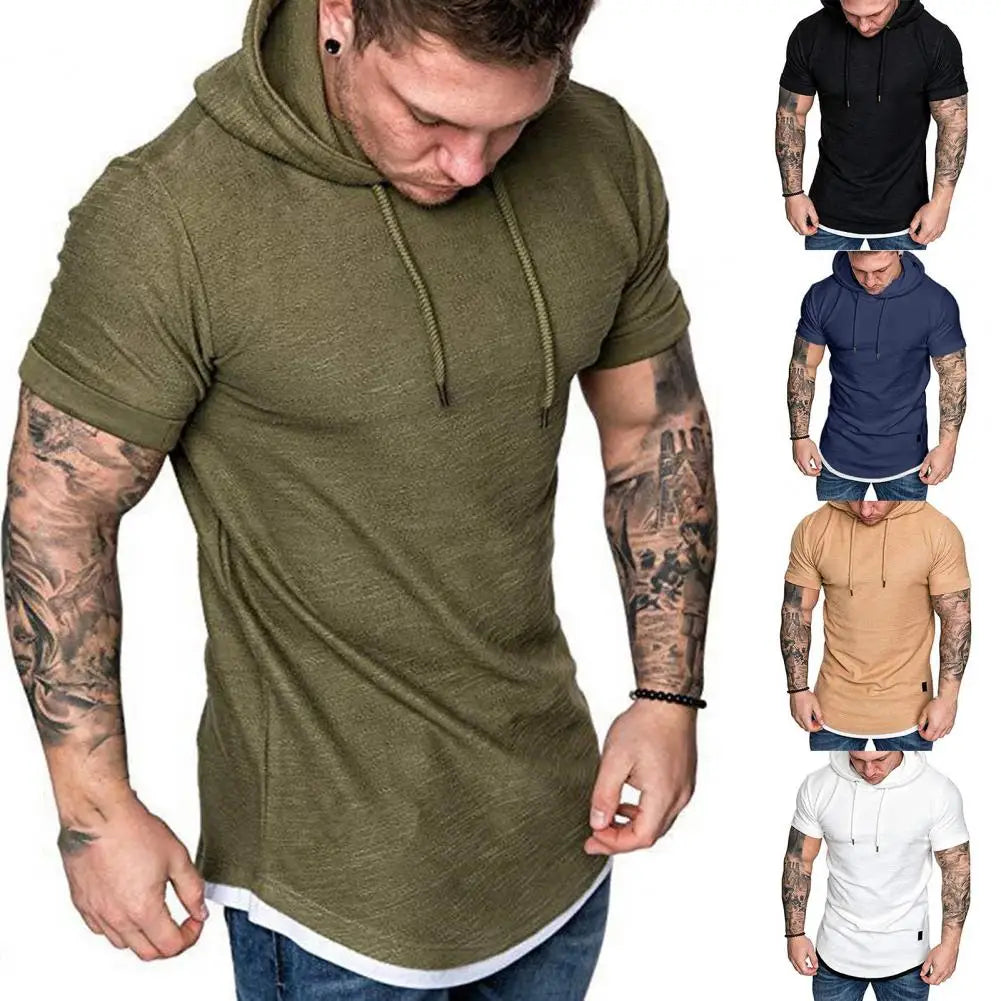 Fashion Men Shirt Slim Design Men Pullover Hooded Male Casual Fashion Sports Shirt