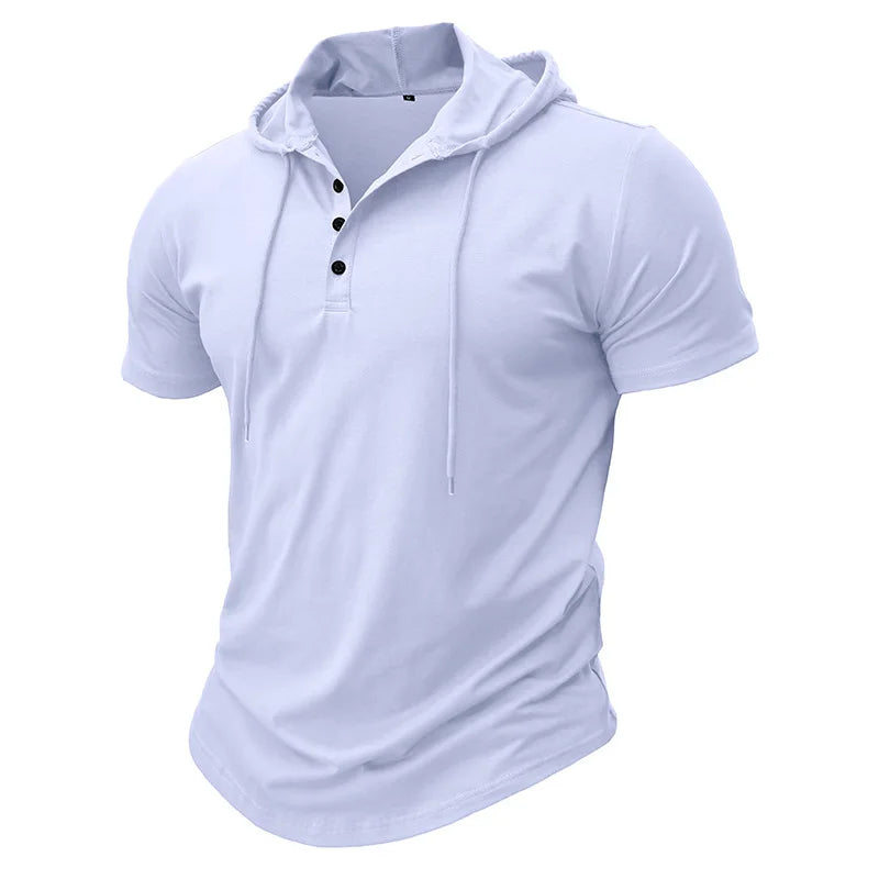 T Shirt Men Summer Casual Short Sleeve Hoodie Streetwear Top Tees Hooded Casual Hip Hop Men Fitness t-shirts camisas hombre